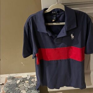 Polo by Ralph Lauren Navy Polo with Red Chest Stripe